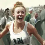 marathon runner experiencing joy in winning